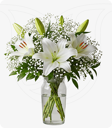 White Lilies/Gypso/Greenery bouquet