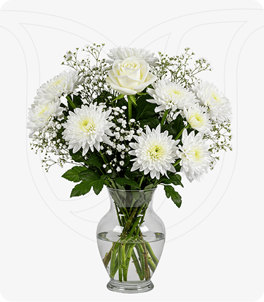 White Rose and Chrysanthemum bouquet