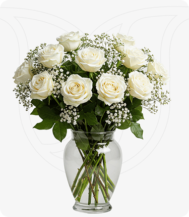 White Roses/Gypso bouquet